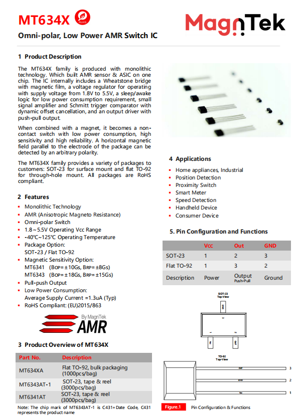 Magntek代理商，麥歌恩一級(jí)代理商，磁性開(kāi)關(guān)位置檢測(cè)芯片，磁阻開(kāi)關(guān)系列MT6343，MT6343規(guī)格書(shū).png